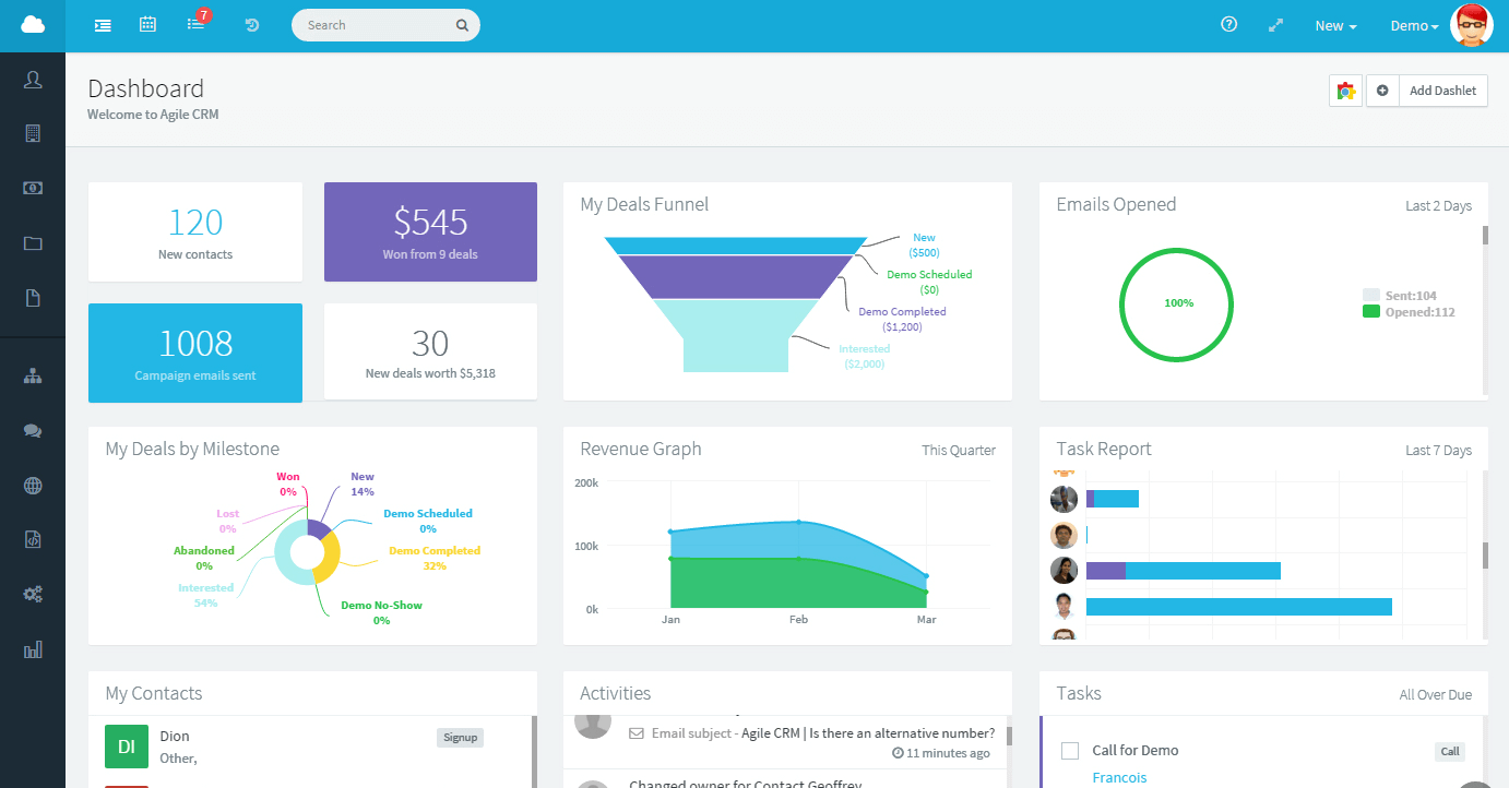 Agile CRM Screenshot 1