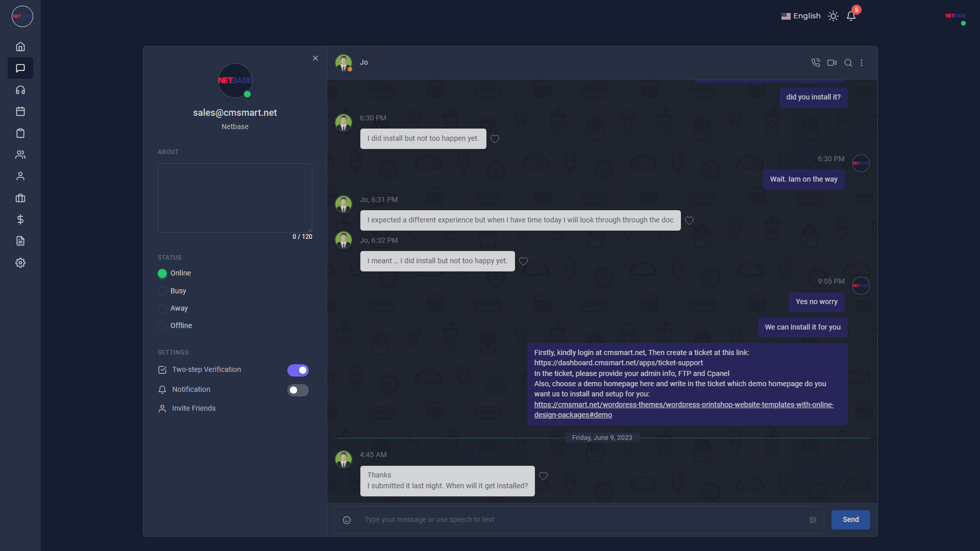 Workchat Screenshot 1