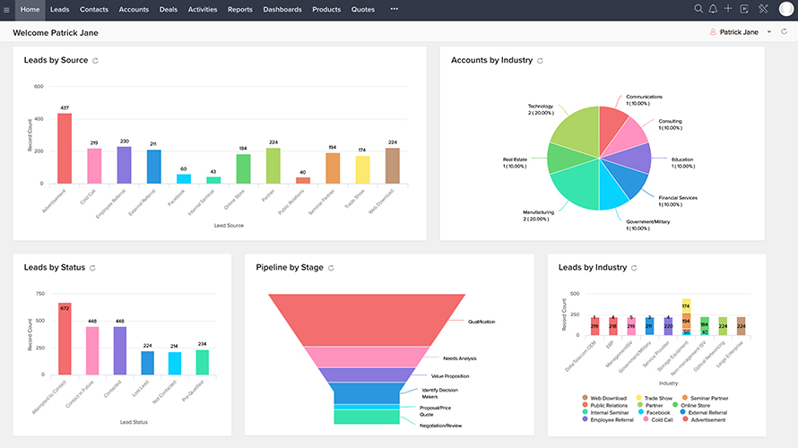 Zoho CRM Screenshot 1